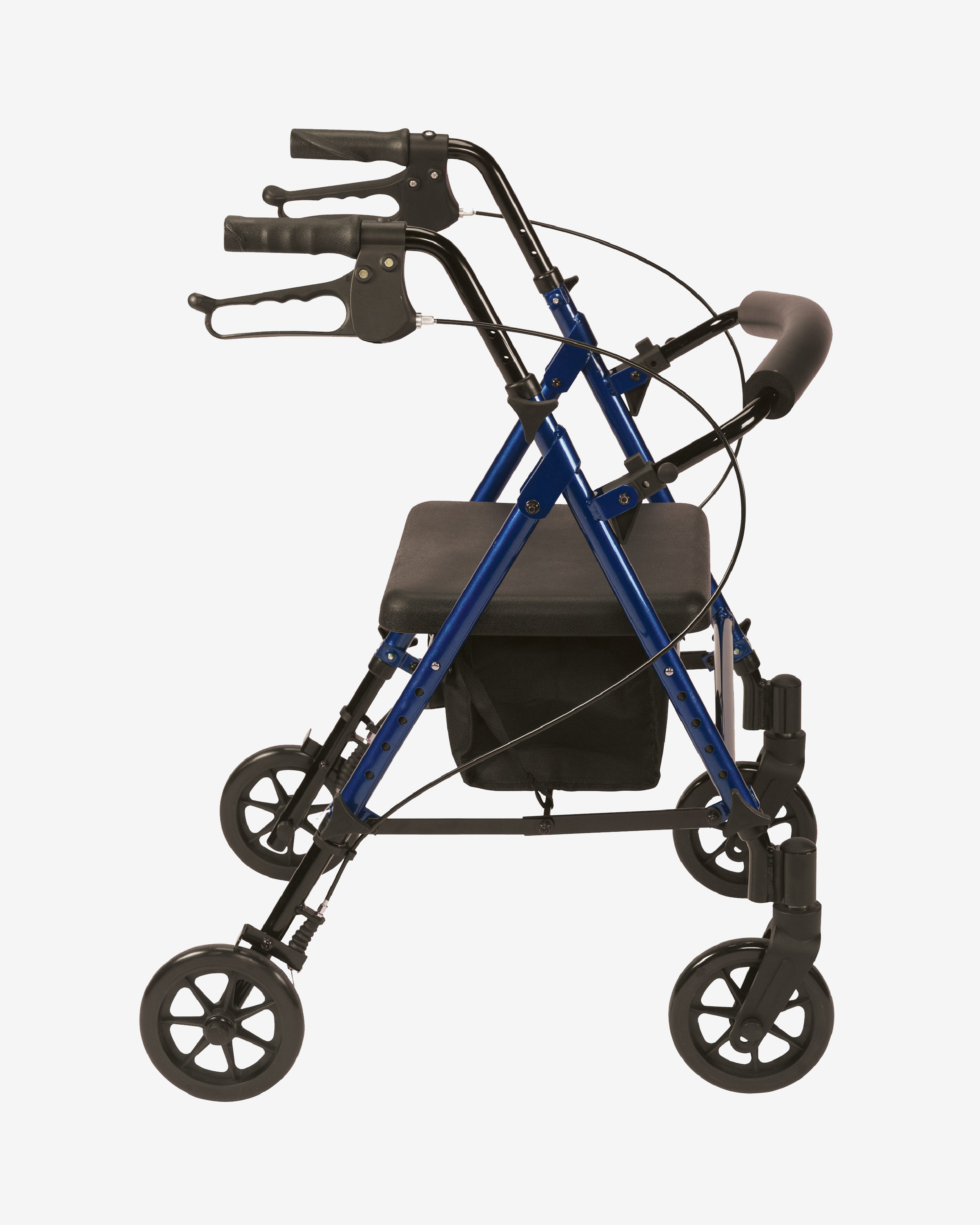 Height Adjustable Aluminium Rollator - Blue