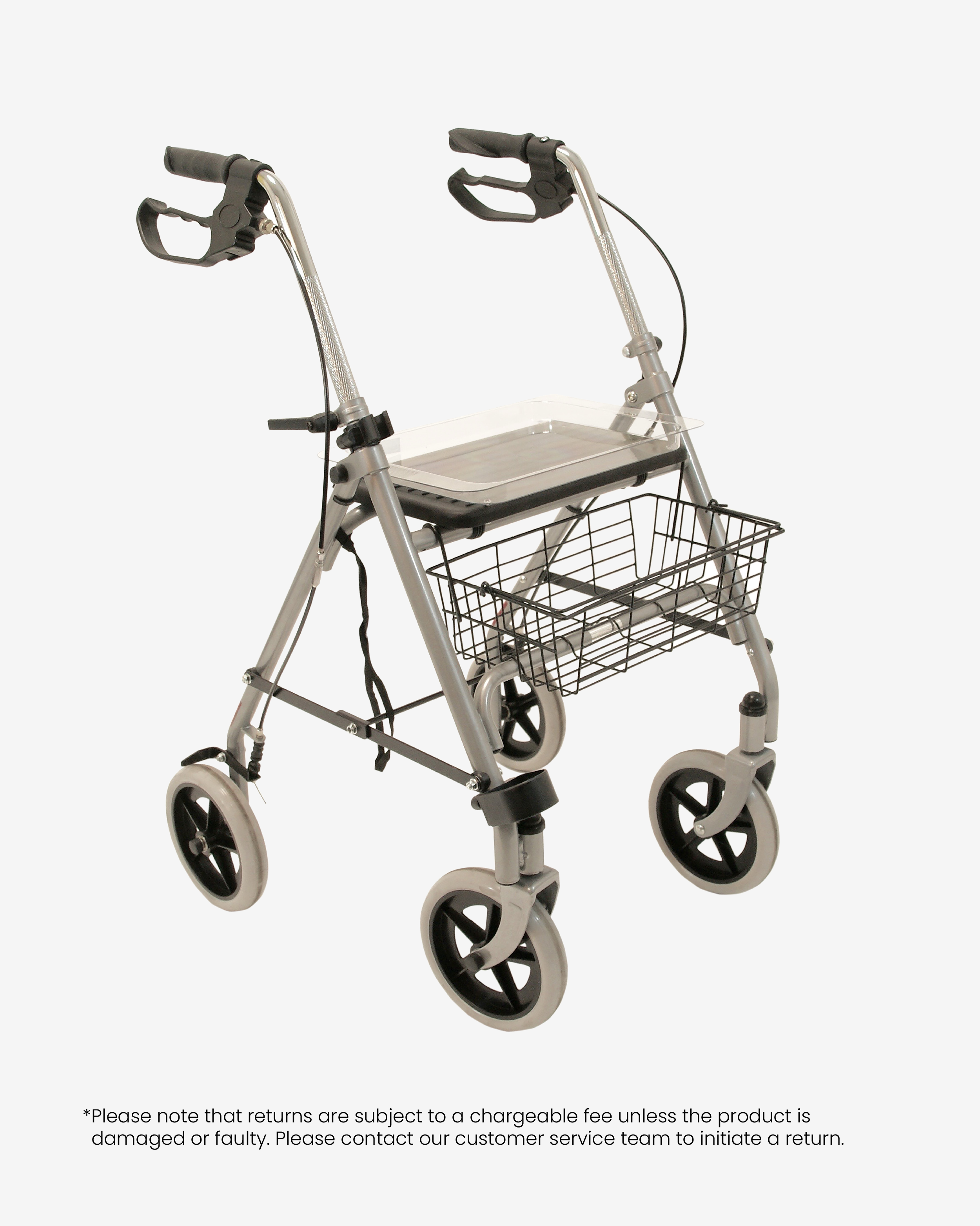 SR8 Steel Rollator - Silver