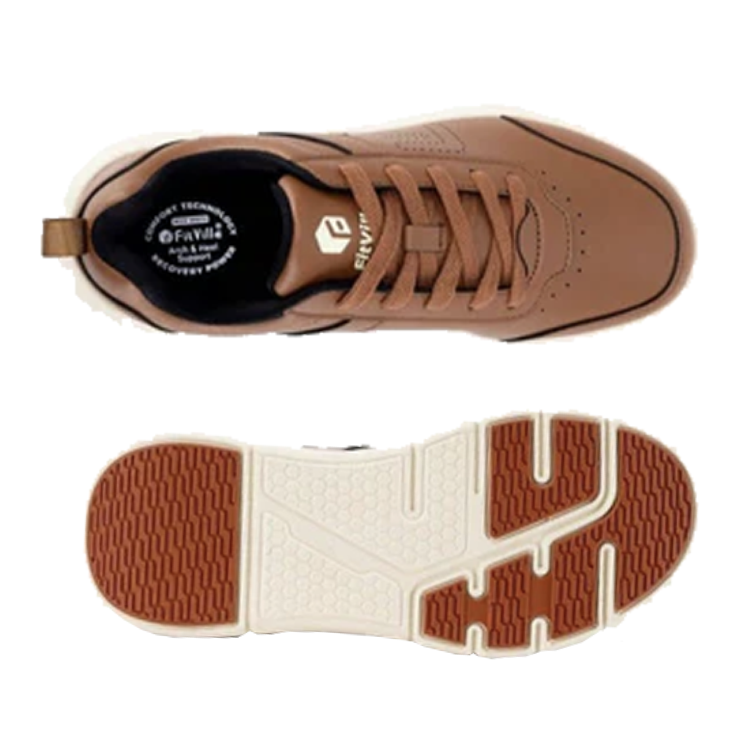 FitVille Men's BriskWalk Deluxe Lace-Up Business Casual Sneaker (V1)
