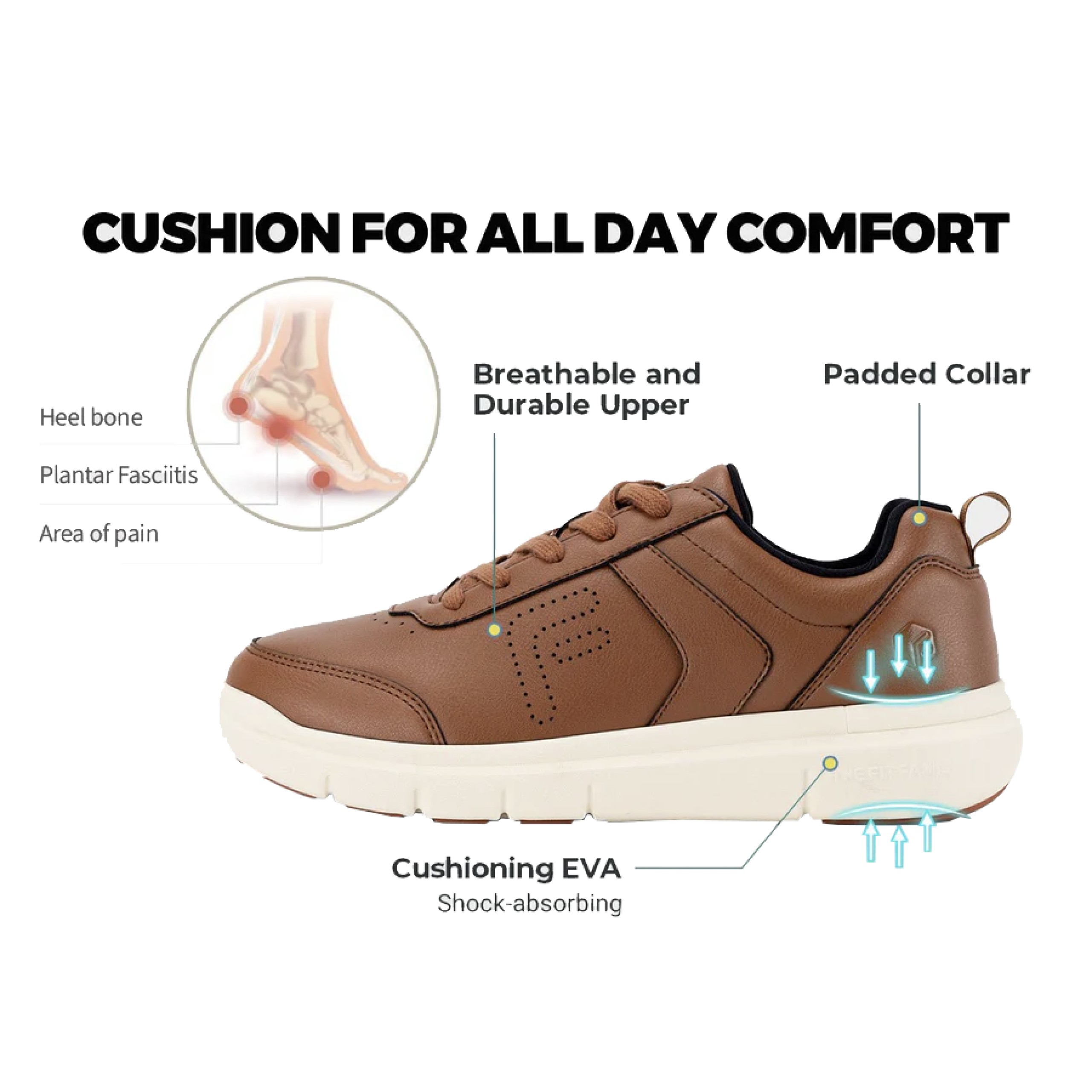 FitVille Men's BriskWalk Deluxe Lace-Up Business Casual Sneaker (V1)