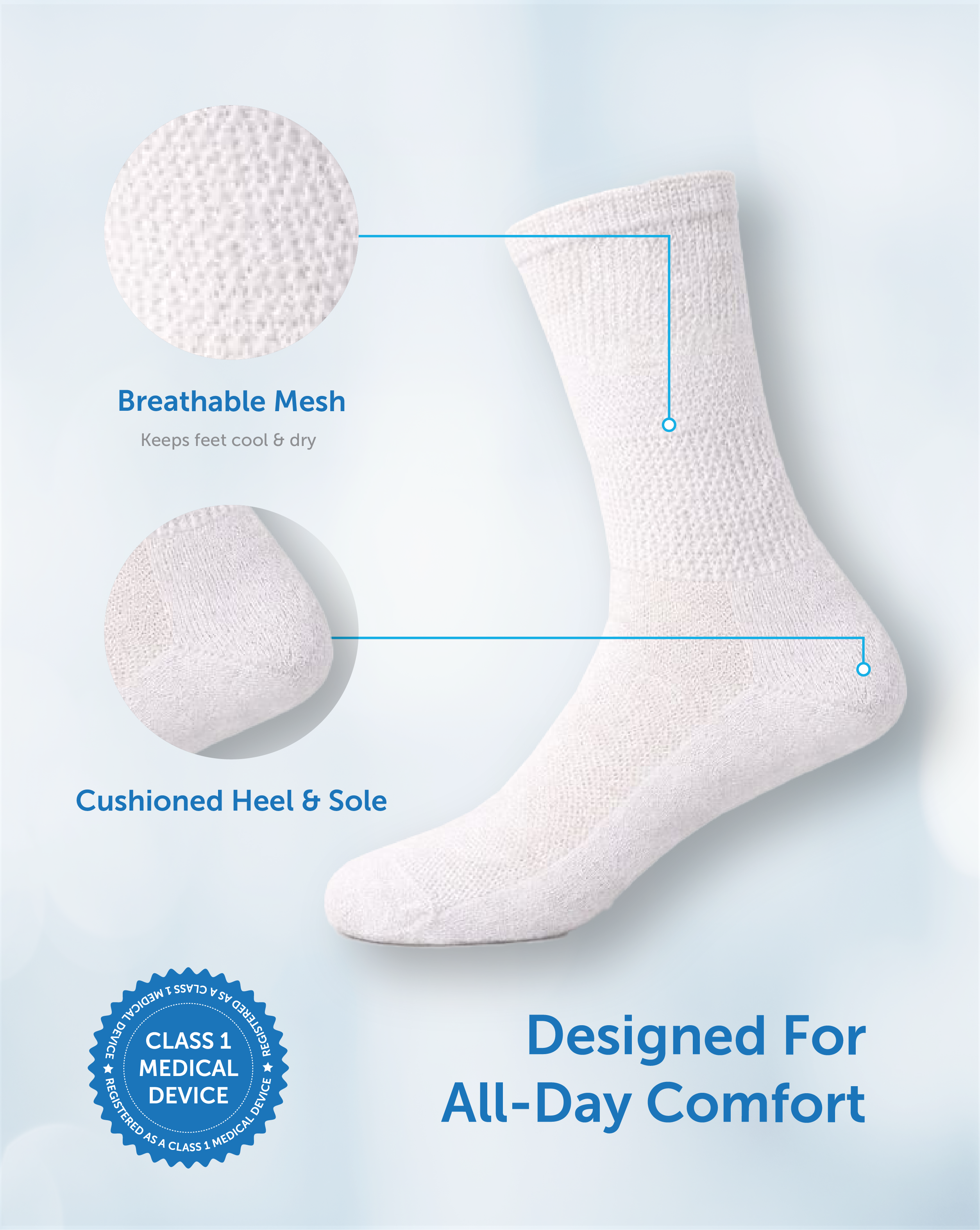 Diabetic Socks With Bamboo (Pair)