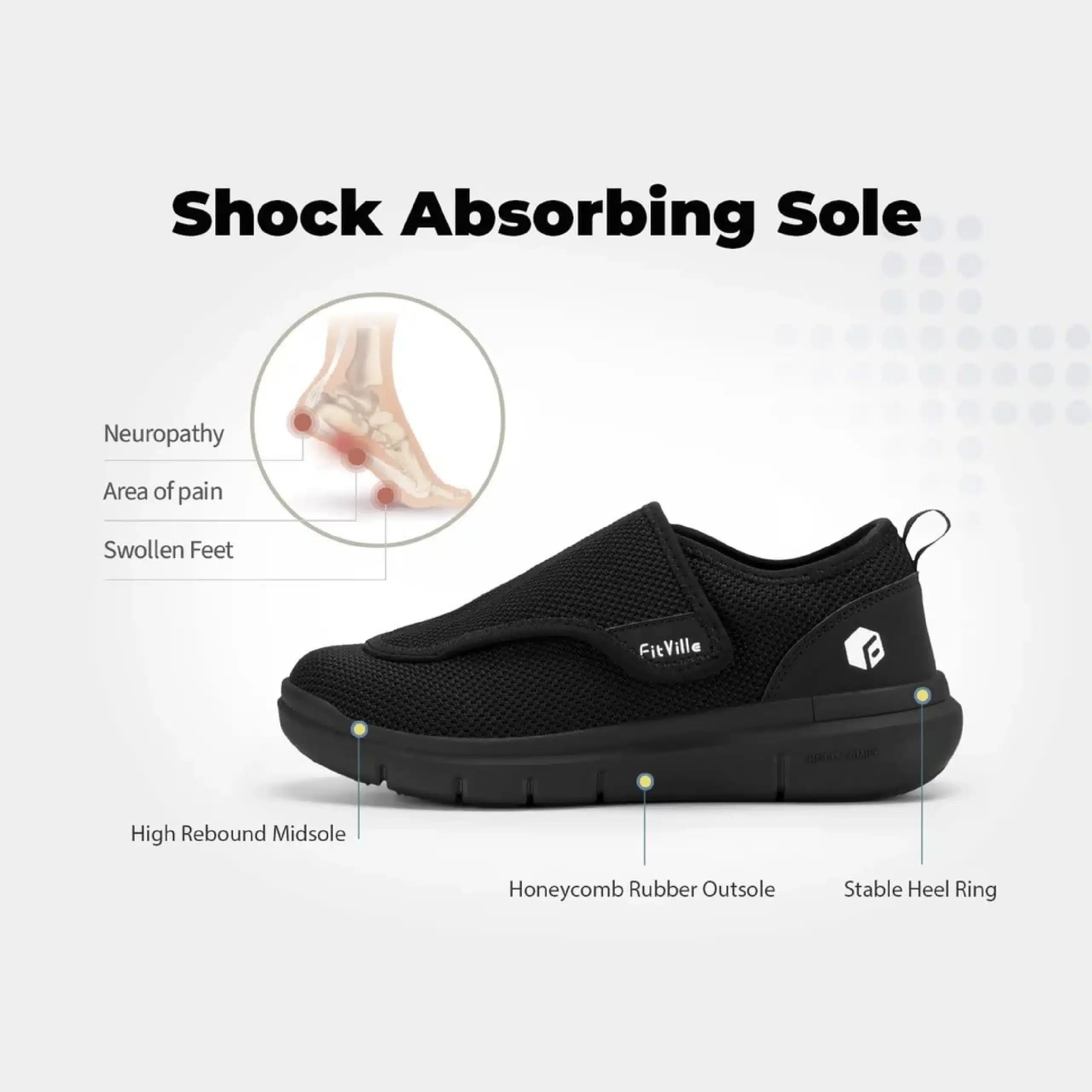 FitVille Men's EasyTop Wings Diabetic Shoes