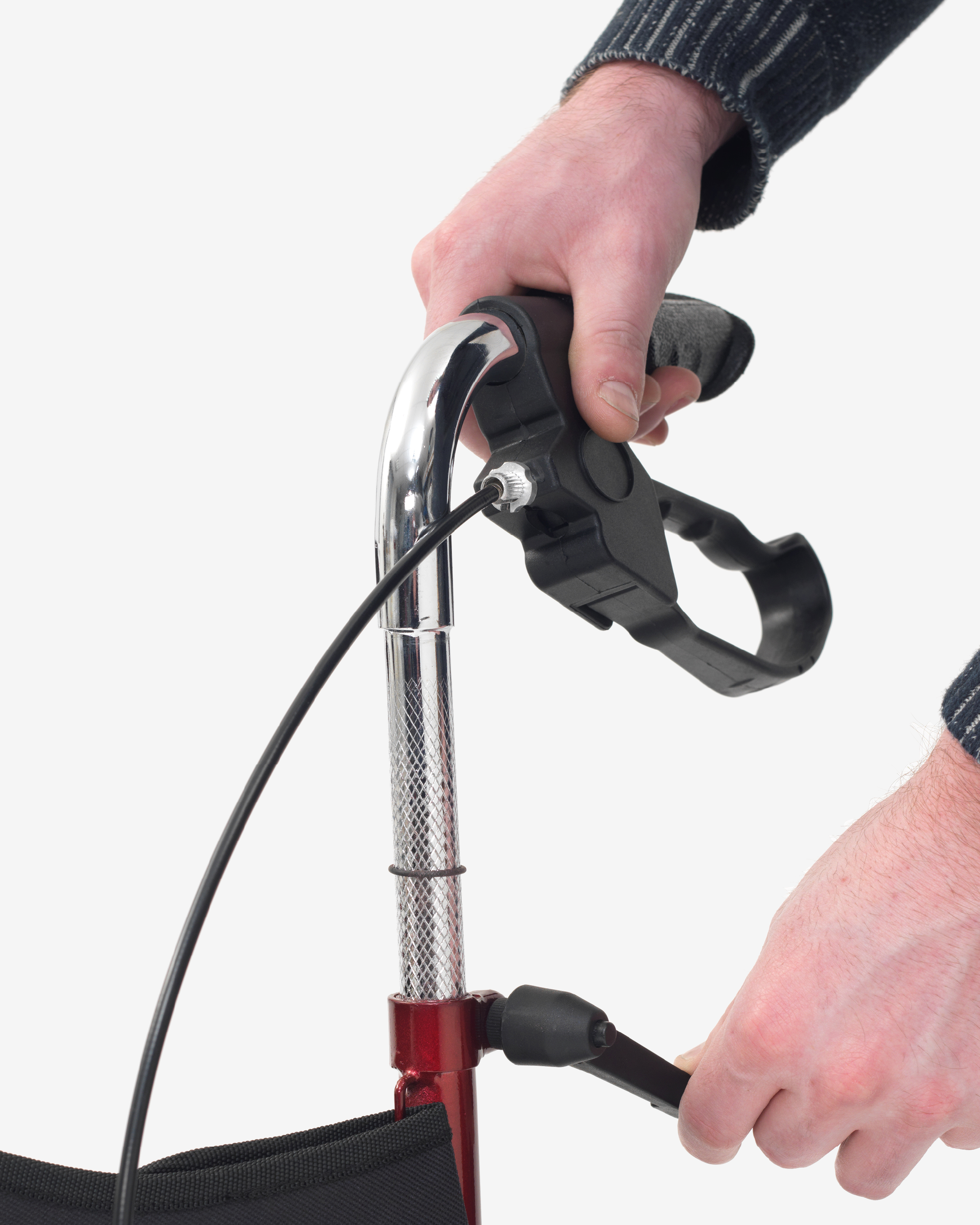 Steel Tri-Walker With Seat - Red