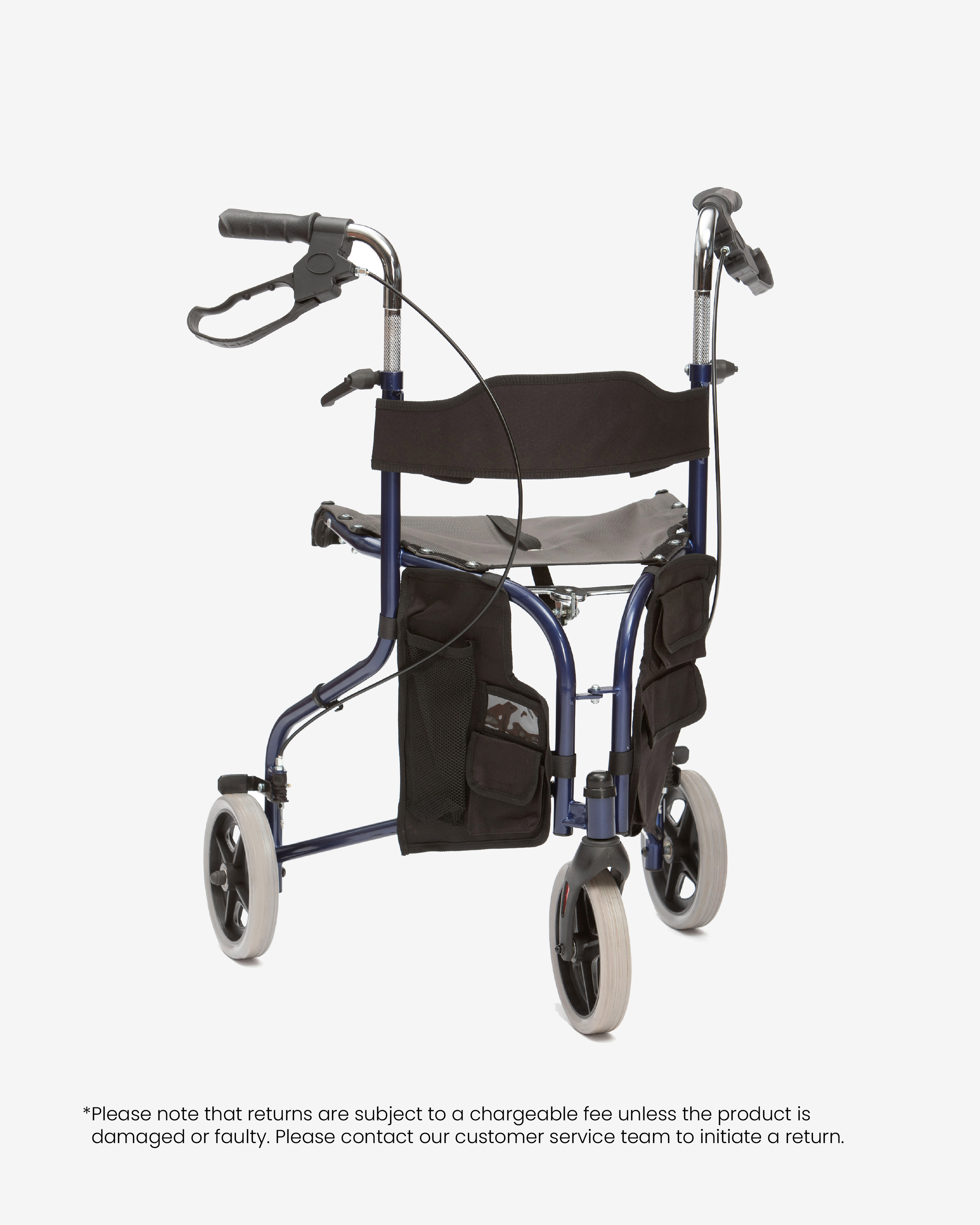 Steel Tri-Walker With Seat - Blue