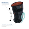 Elastic Hinged Knee brace features polycentric hinges and viscoelastic patella padding for added support
